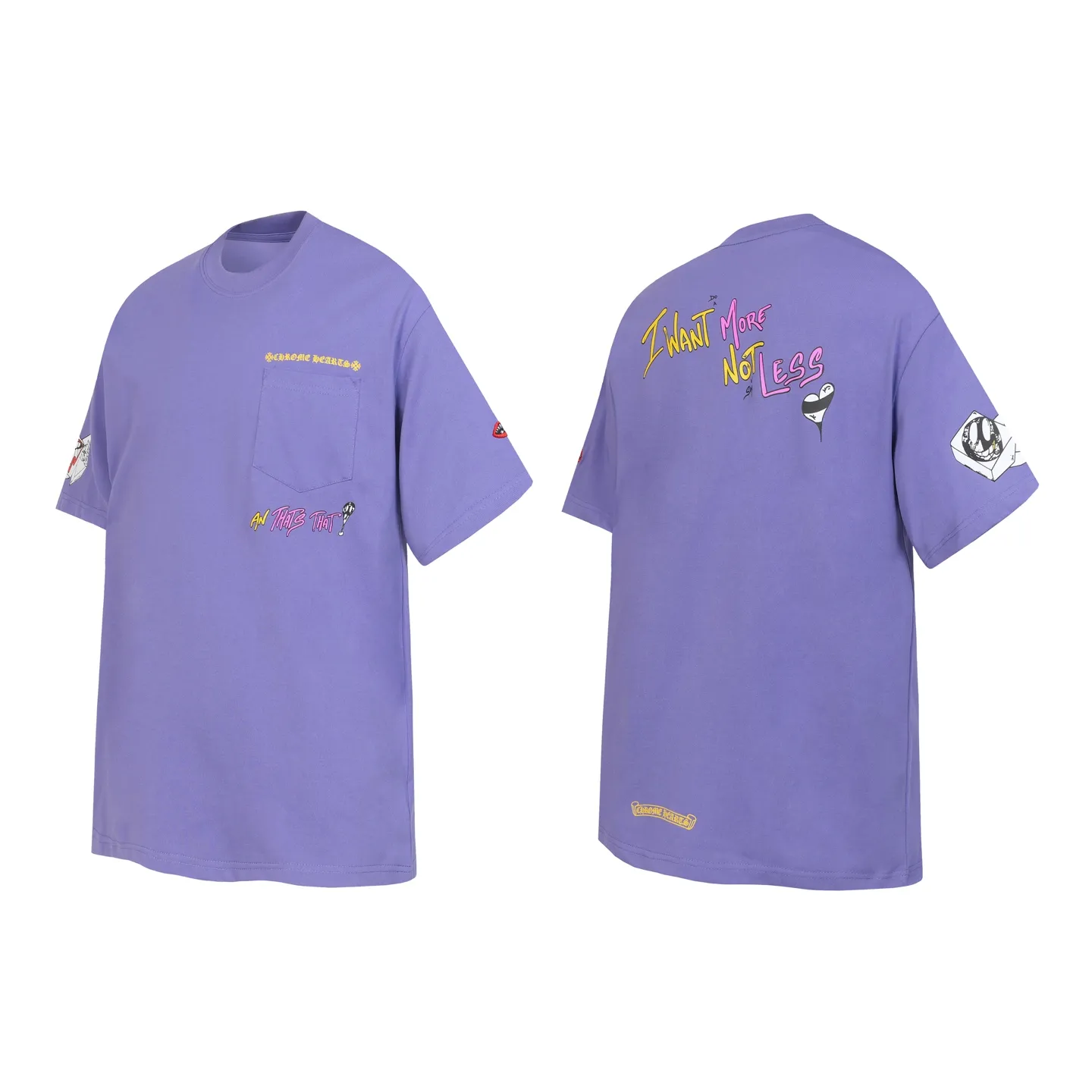 P150 Cross-border model, please do not place an order if you are pursuing quality -Chrome Hearts/Chrome Hearts graffiti printed popular short-sleeved T-shirt -High weight, high density and high quality. The wool is soft, delicate and skin-friendly. It feels soft and silky. It has excellent warmth and skin-friendly properties. -Customized weaving and dyeing, no color difference, no matter the fabric or workmanship details, beat the ordinary version on the market -Colour: Purple -Size: S M L XL
